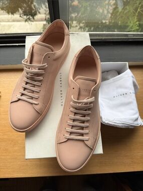 Oliver Cabell Rose Blush Leather Low-Top Sneakers